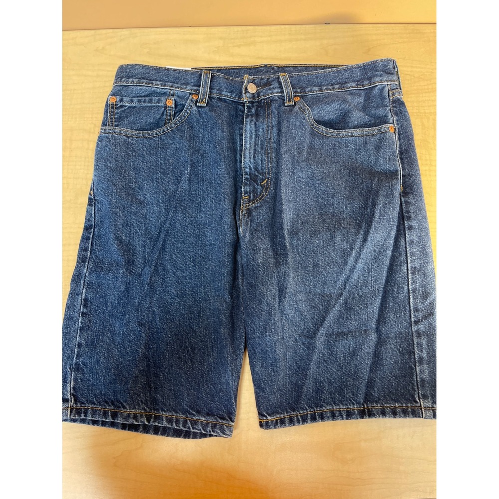 Levis 505 Regular Fit Denim Shorts Mens 34 Blue Medium Wash WaterLess Shorts